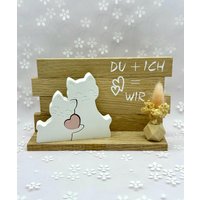 Süßes Katzen - Oder Hundepaar "Du + Ich = Wir" Aus Raysin Art. Nr. 098 von KatjasDekoideenShop
