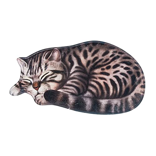 3D Katze Haustürmatte Indoor Outdoor Willkommen Matte Waschbar Entzückende Schlafende Katze Fußmatte für Eingang A 50 von Katolang