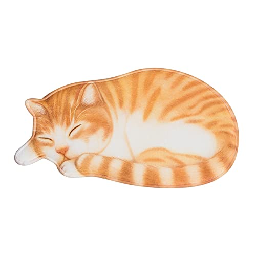 3D Katze Haustürmatte für drinnen und draußen, Willkommensmatte, waschbar, entzückende schlafende Katze, Fußmatte für den Eingangsbereich D 40 von Katolang