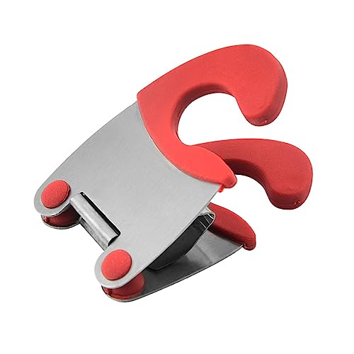 Edelstahl Utensilienablage Löffelablage für Herd Top Flexible Kochen Topf Clip Herd Top Utensilien und Deckelablage, Hitzebeständiger Küchenhelfer, Suppendeckel Ständer Werkzeug Rot von Katolang