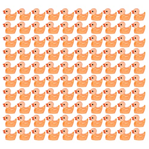 Katolang 100 Stück kompakte Dcuk-Ornamente, leuchtet im Dunkeln, reine Farbe, Mini-Harz-Figur, Dekoration, Terrasse, Baum, Garten, Topfauto, DIY-Dekorationen, Orange von Katolang
