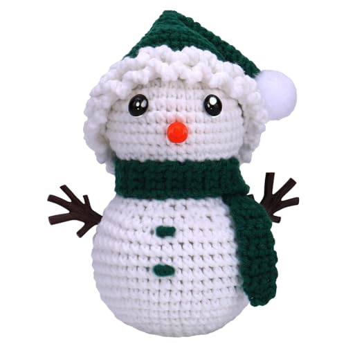 Weihnachtliches Häkelset für Anfänger, Schneemann-Design mit leicht verständlicher Anleitung (evtl. nicht in deutscher Sprache), Häkelsets zur Linderung von Langeweile, Weihnachts-Schneemann-Häkelset, von Katolang