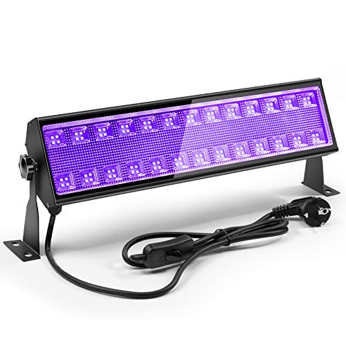 100W UV Schwarzlicht Röhre,104PCS LEDs Bar Zubehör Schwarzlichtlampe mit 1.5M Stromkabel Stecker und Schalter, Aluminium Blacklight für Neonfarbe, Körperfarbe, Halloween, Bühnen, Party Deko von Katomi