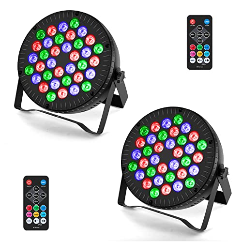 Katomi 2er 36W DMX512 PAR Licht: RGB LED Strahler Party Deko für DJ-Stage-Events - 36 LEDs mit 7 Lichtmodi als Partylicht Discolicht für Feste Show von Katomi