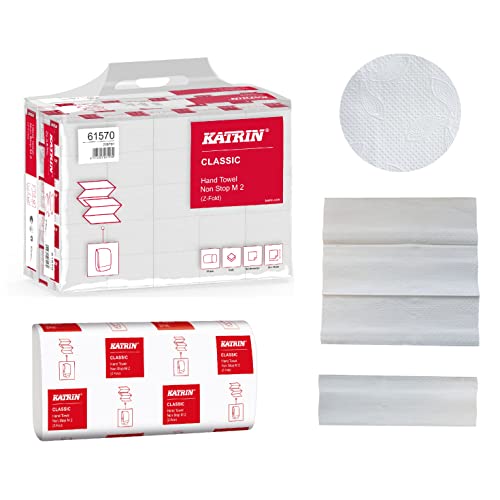 Falthandtücher / Papierhandtücher Katrin Non-Stop M2, weiß, 2-lagig, 24x24 cm, 4000 Tücher im Handy Pack von Katrin