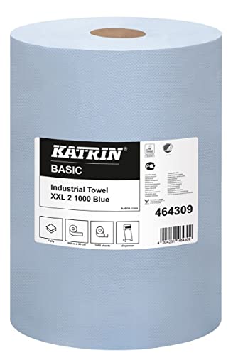 KATRIN Wischtuch Basic XXL 2 Blue 2-lagig blau mit Prägung und Rändelung 1 Pack = 2 Rollen von Katrin