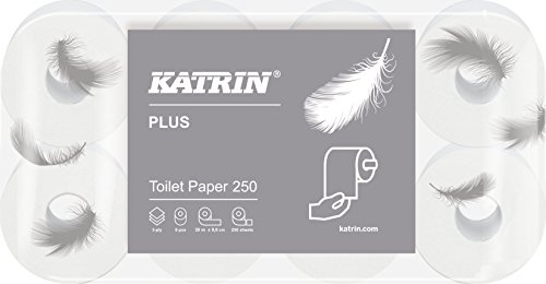 Katrin 104872 Plus Toilet 250 Toilettenpapier, 3-lagig (48-er Pack) von Katrin