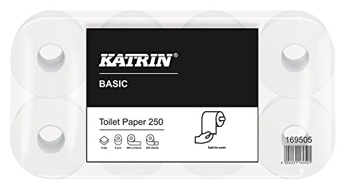 Katrin Basic 169505 Toilettenpapier Recycling 2-lagig Gutes, saugfähiges Papier für hohen Komfort von Katrin