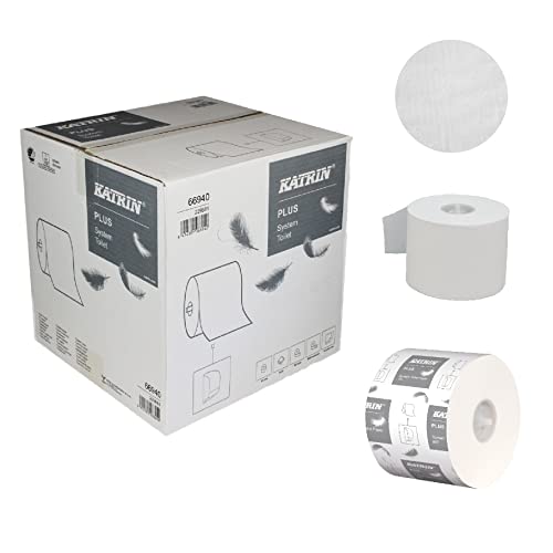 Katrin Plus System Toilettenpapier, 2-lg, weiß, 800 Blatt, für Katrin-System Toilettenpapierspender, VE:36 Rollen im Karton von Katrin