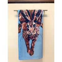 Geschirrtuch Märzhase Im Collagendesign von KatsCollageArt