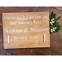 Größte Nonna & Nonno Zeichen Oma Opa Bild Hängen Benutzerdefinierte Geschenke Rustikal Bauernhaus von KatsWoodShoppe
