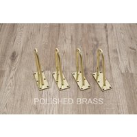 Tischbeine Aus Messing, Messing Haarnadel Beine, Messing-Beine, Schrank Gold Set(4, Höhe = 6, 5"(16, 5 cm Am Nächsten Tag Versand von KattoDESIGN