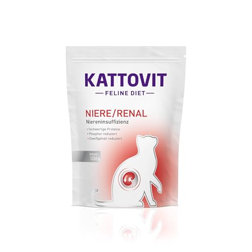 KATTOVIT - Niere/Renal Trockenfutter für Katzen | Katzen-Trockenfutter zur Unterstützung der Nierenfunktion für ausgewachsene Katzen. Diätfutter als Alleinfuttermittel | 1.250 g Huhn KATTOVIT - Niere/Renal Trockenfutter für Katzen | Katzen-Trockenfutter zur Unterstützung der Nierenfunktion für ausgewachsene Katzen. Diätfutter als Alleinfuttermittel | 1.250 g Huhn von Kattovit