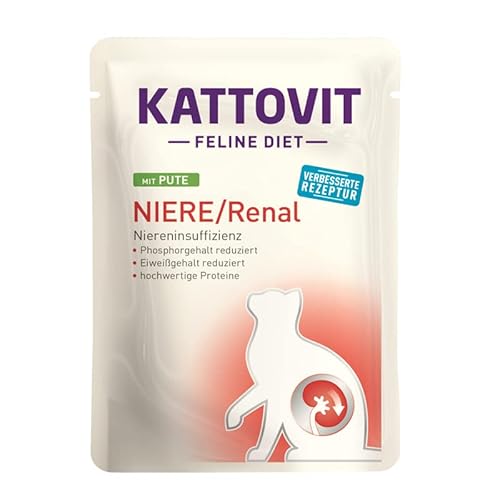 Kattovit Feline Diet Niere/Renal PUTE 20 x 85g | Plus 2 Sachets Spezial-Cream Gratis dazu | zur Unterstützung der Nierenfunktion | 4 Sorten zur Auswahl | Nassfutter für Katzen im Pouchebeutel Kattovit Feline Diet Niere/Renal PUTE 20 x 85g | Plus 2 Sachets Spezial-Cream Gratis dazu | zur Unterstützung der Nierenfunktion | 4 Sorten zur Auswahl | Nassfutter für Katzen im Pouchebeutel von Kattovit