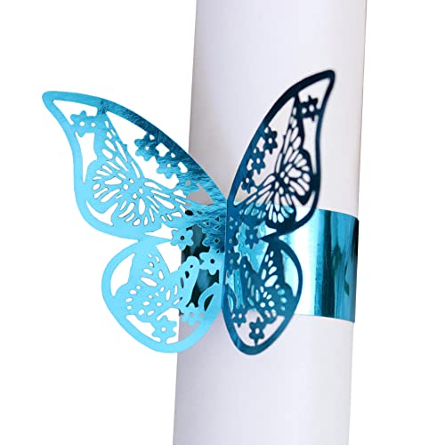 Katutude Serviettenringe, 50 Pcs Papier Reflektierende Glänzende Schmetterling Serviettenringe, Serviette Ringe für Hochzeit, Partys, Servietten, Tischdekoration, Restaurant von Katutude