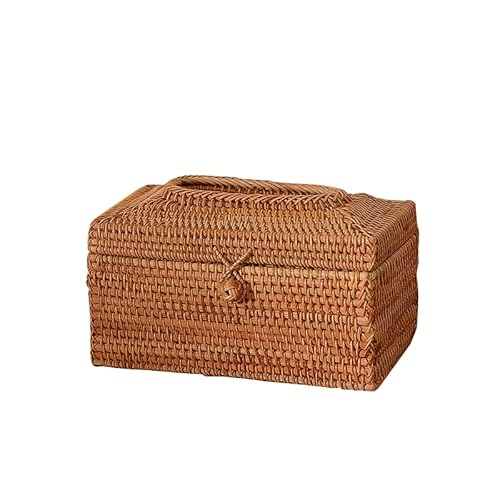 Katutude Taschentuch-Box, Kosmetiktücherbox aus Rattan, Dekorativer Gewebter Tissue Cover Halter, Taschentuchspender, Servietten-Aufbewahrungsbox für Wohnzimmer Esszimmer Büro Katutude Taschentuch-Box, Kosmetiktücherbox aus Rattan, Dekorativer Gewebter Tissue Cover Halter, Taschentuchspender, Servietten-Aufbewahrungsbox für Wohnzimmer Esszimmer Büro von Katutude