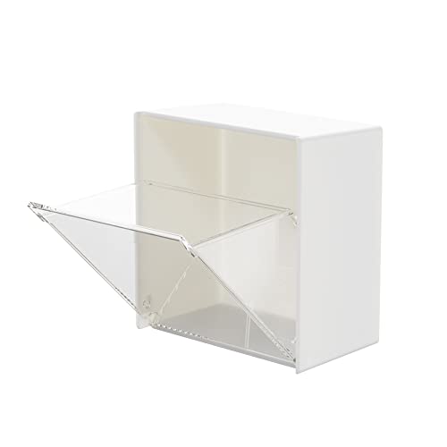 Wand Halterung Organisator Aufbewahrungsbox transparente Acryl-Aufbewahrungsbox Wandmontierte Aufbewahrungsbox Selbstklebende Universal-Aufbewahrungsbox für Bad Büro Wattestäbchen Kosmetik Wattepad von Katutude