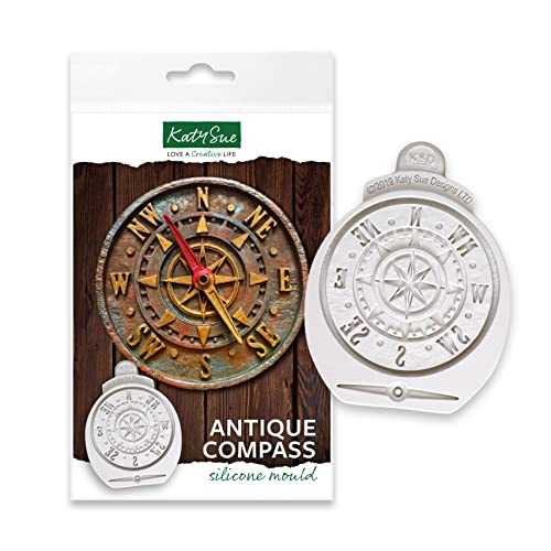 Katy Sue Designs CE0092 Antique Compass Silikonformen, Kuchenformen, Bastelformen, Silicone von Katy Sue