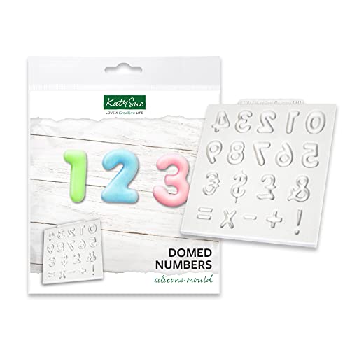 Katy Sue Designs Domed Numbers Silicone Mould Silikonform, Silikon, weiß von Katy Sue