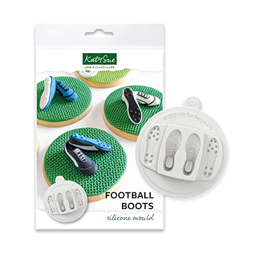 Katy Sue Silikonform mit Fußballschuhen, zum Dekorieren und Basteln, für 3D-Nieten, Fußballschuhe, 40 mm x 14 mm von Katy Sue