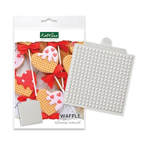 Katy Sue Waffel-Silikonform zum Dekorieren und Basteln – erzeugt eine Waffelstruktur, Formgröße 126 x 106 x 7 mm von Katy Sue