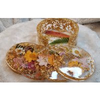 Blumen - Und Goldunterset von KatysCustomCreation