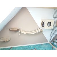 Wandpark Katze Sitzbretter Katzenhöhle Hängebrücke Katzenleiter Catwalk Holz von Katzenland