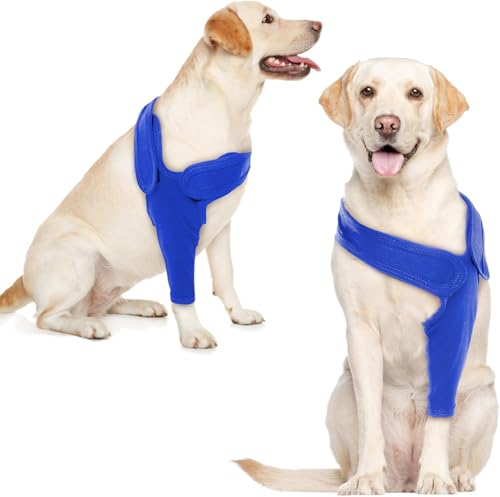 Recovery Sleeve Hund, Ellbogenschoner für Hunde, Ellenbogenbandage Protector, Hund Chirurgie Erholung Ärmel vorne rechts Links Bein für Hot Spots, Wunden, Bandagen, Anti Lecken für Hunde, Blau 2XL Recovery Sleeve Hund, Ellbogenschoner für Hunde, Ellenbogenbandage Protector, Hund Chirurgie Erholung Ärmel vorne rechts Links Bein für Hot Spots, Wunden, Bandagen, Anti Lecken für Hunde, Blau 2XL von Katzinst