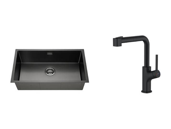 1 Becken Küchenspüle 74*44*20CM, gebürsteter Edelstahl mit Siphon und Überlauf + schwarzer Küchenhahn mit ausziehbarer Brause 1 Becken Küchenspüle 74*44*20CM, gebürsteter Edelstahl mit Siphon und Überlauf + schwarzer Küchenhahn mit ausziehbarer Brause von Kauf-Unique Marketplace
