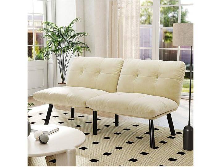 2-Sitzer Doppelsofa klappbares Sofabett Futon-Couch mit Schlaffunktion platzsparendes Gästebett für Schlafzimmer, Wohnzimmer 2-Sitzer Doppelsofa klappbares Sofabett Futon-Couch mit Schlaffunktion platzsparendes Gästebett für Schlafzimmer, Wohnzimmer von Kauf-Unique Marketplace