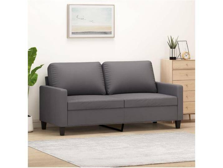 2-Sitzer-Sofa Grau 140 cm Kunstleder von Kauf-Unique Marketplace