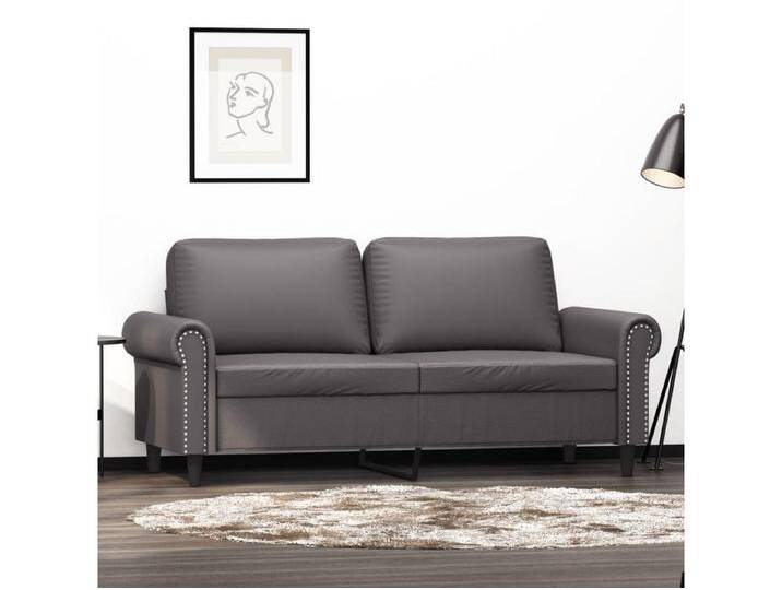 2-Sitzer-Sofa Grau 140 cm Kunstleder von Kauf-Unique Marketplace