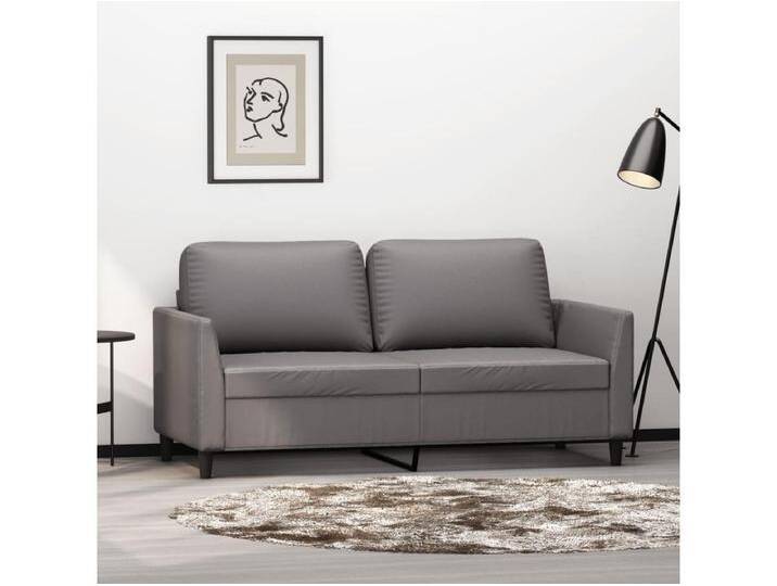 2-Sitzer-Sofa Grau 140 cm Kunstleder von Kauf-Unique Marketplace