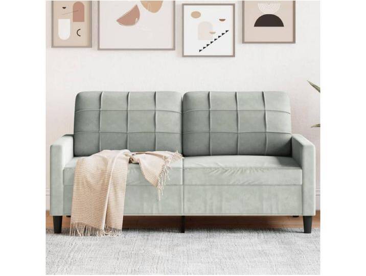 2-Sitzer-Sofa Hellgrau 140 cm Samt von Kauf-Unique Marketplace