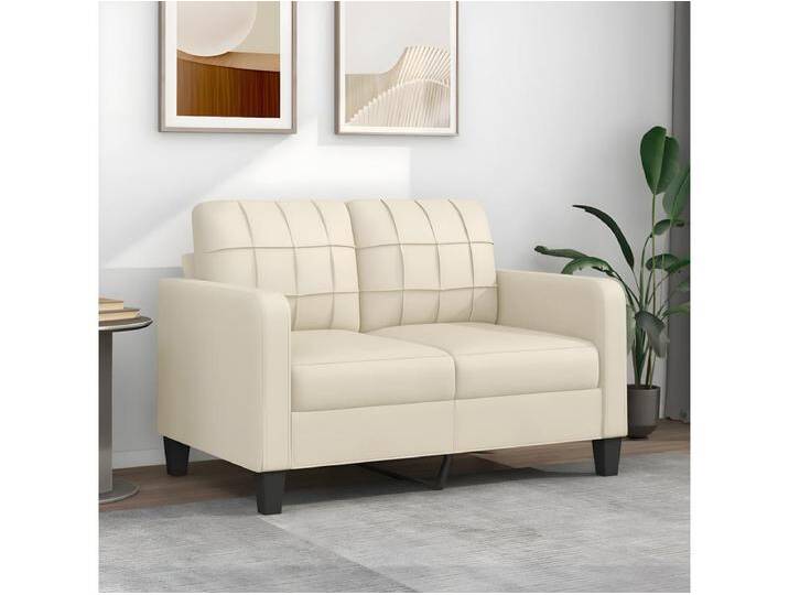 2-Sitzer-Sofa Wohnzimmersofa Creme 120 cm Kunstleder -gkd112398 von Kauf-Unique Marketplace