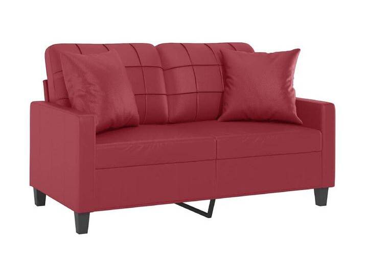 2-Sitzer-Sofa Wohnzimmersofa mit Zierkissen Weinrot 120 cm Kunstleder -gkd665335 von Kauf-Unique Marketplace