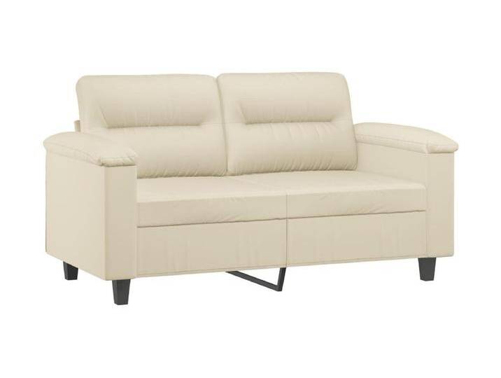 2-Sitzer-Sofa mit Zierkissen Creme 120 cm Kunstleder von Kauf-Unique Marketplace