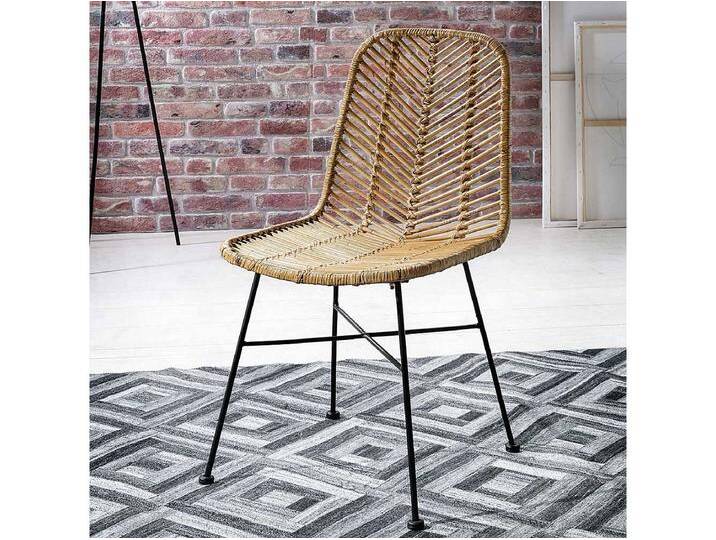 2 Stühle aus Rattan Metallgestell (2er Set) von Kauf-Unique Marketplace