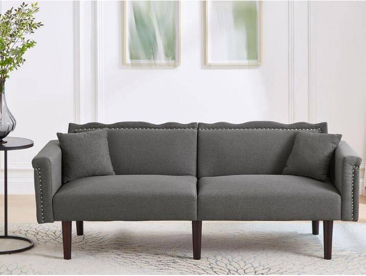 2-in-1 Multifunktionssofa - 2-Sitzer Sofa - Verstellbare Liegefunktion - Individuell verstellbare Doppelrückenlehne - Baumwoll-Leinen-Stoff - Grau von Kauf-Unique Marketplace