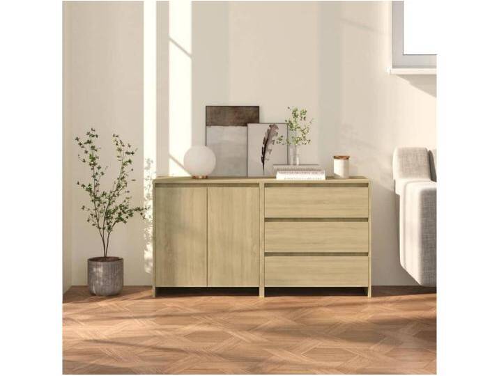 2-tlg. Sideboard Anrichte Sonoma-Eiche Holzwerkstoff -RM64365 von Kauf-Unique Marketplace