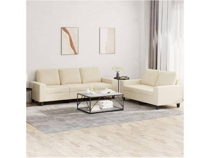 2-tlg. Sofagarnitur Creme Stoff von Kauf-Unique Marketplace