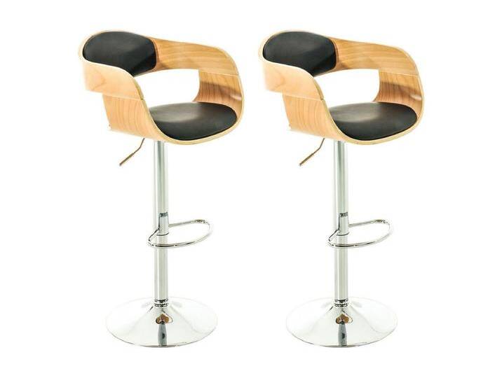 2er Set Barhocker - Kunstleder - natura/schwarz - Kingston von Kauf-Unique Marketplace