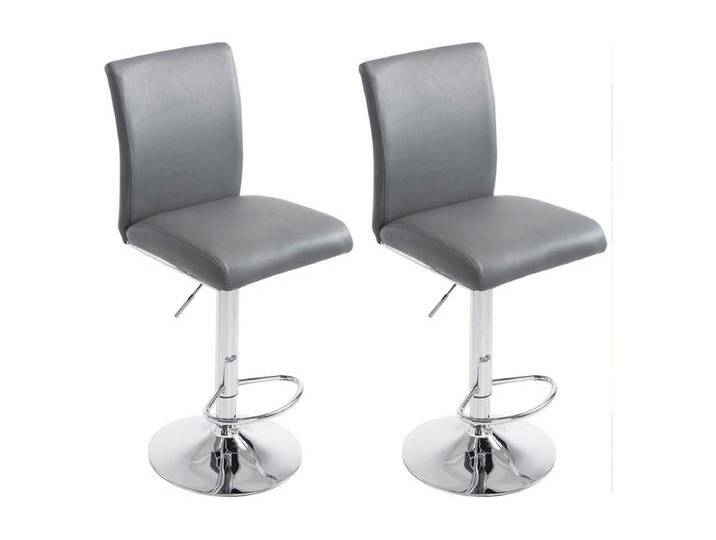 2er Set Barhocker - Kunstleder & schwarz - grau - Köln von Kauf-Unique Marketplace