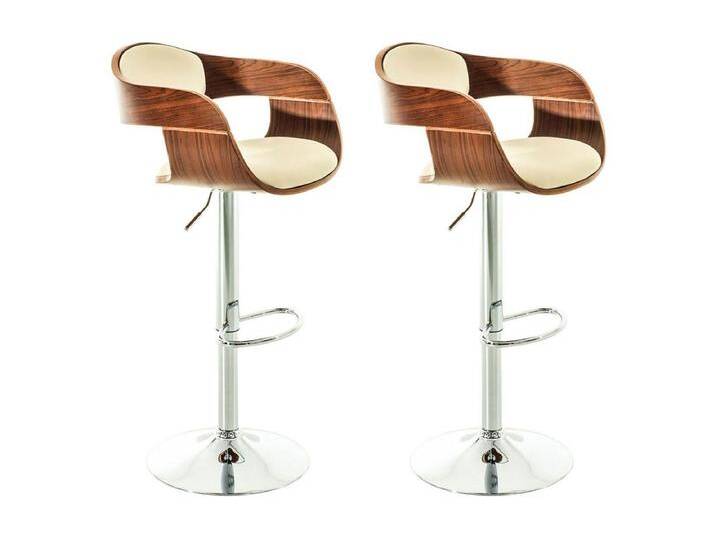 2er Set Barhocker - Kunstleder - walnuss/creme - Kingston von Kauf-Unique Marketplace