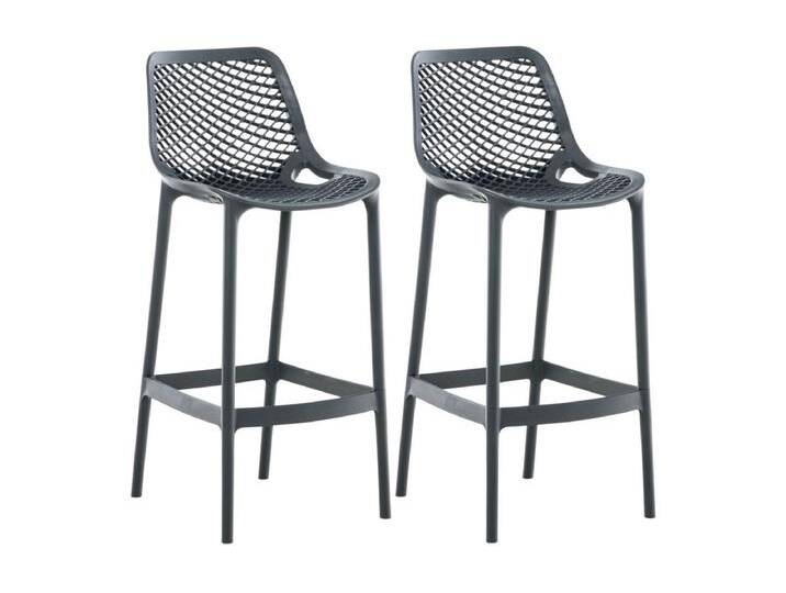 2er Set Barhocker - Kunststoff & Kunststoff - dunkelgrau - Air von Kauf-Unique Marketplace