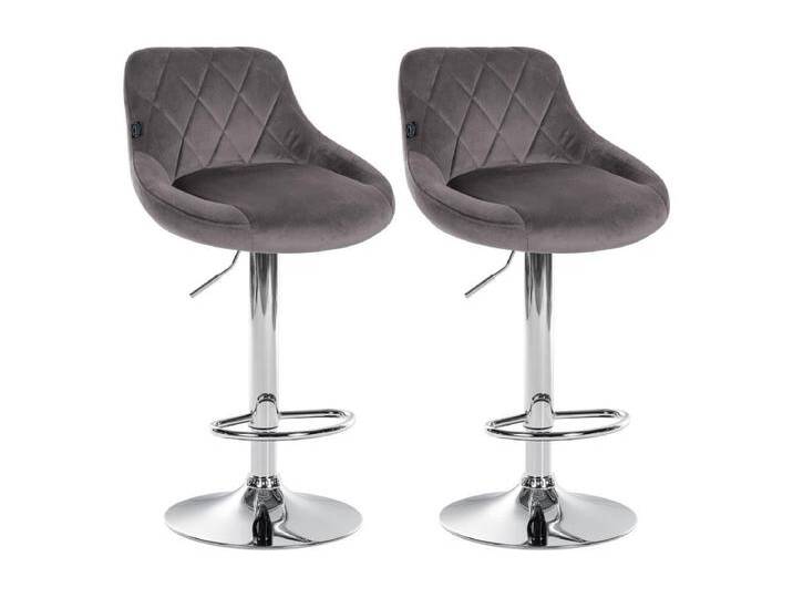 2er Set Barhocker Lazio Samt chrom von Kauf-Unique Marketplace
