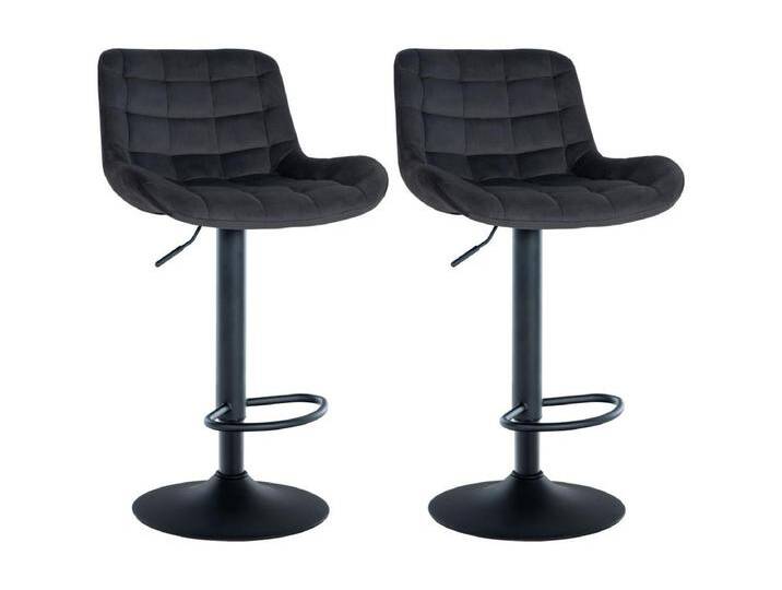 2er Set Barhocker - Samt - schwarz - Tover von Kauf-Unique Marketplace