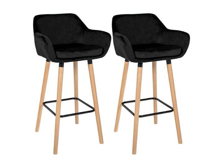 2er Set Barhocker - Samt & grau - schwarz - Grant von Kauf-Unique Marketplace