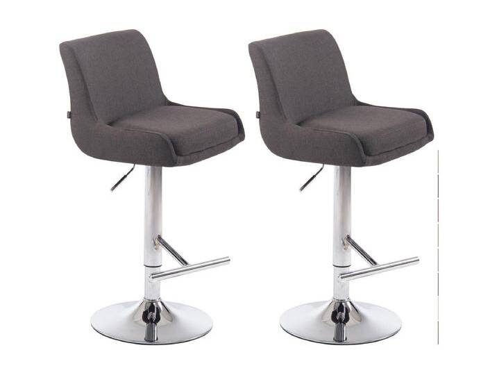 2er Set Barhocker - Stoff & Metall - dunkelgrau - Club von Kauf-Unique Marketplace