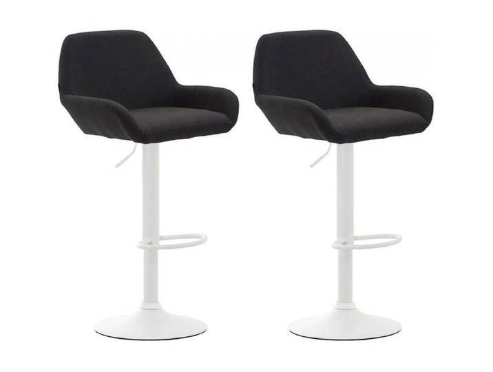 2er Set Barhocker - Stoff & Metall in Chromoptik - schwarz - Braga von Kauf-Unique Marketplace